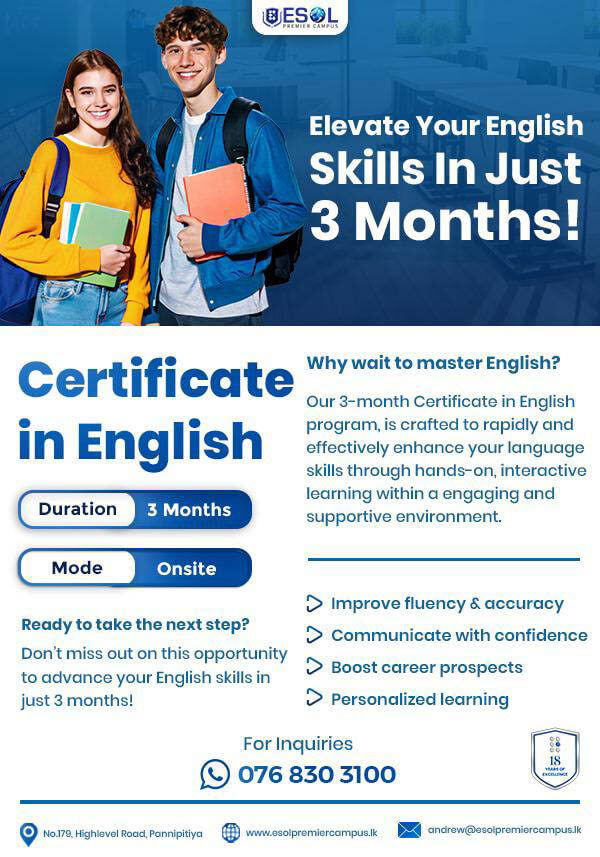Certificate in English | 3-Month Intensive Program | BESOL Campus